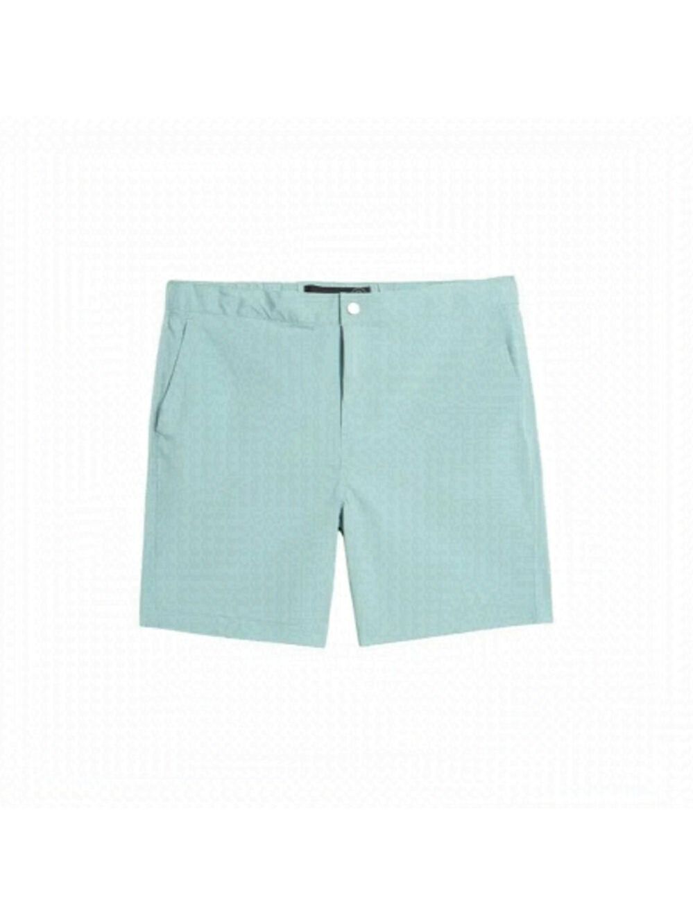 TREASURE & Bond Drawstring elastic waist shorts men's Slim fit Teal